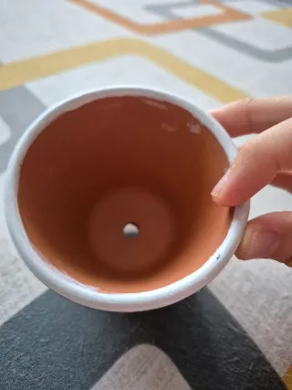 Florero terracota decorado