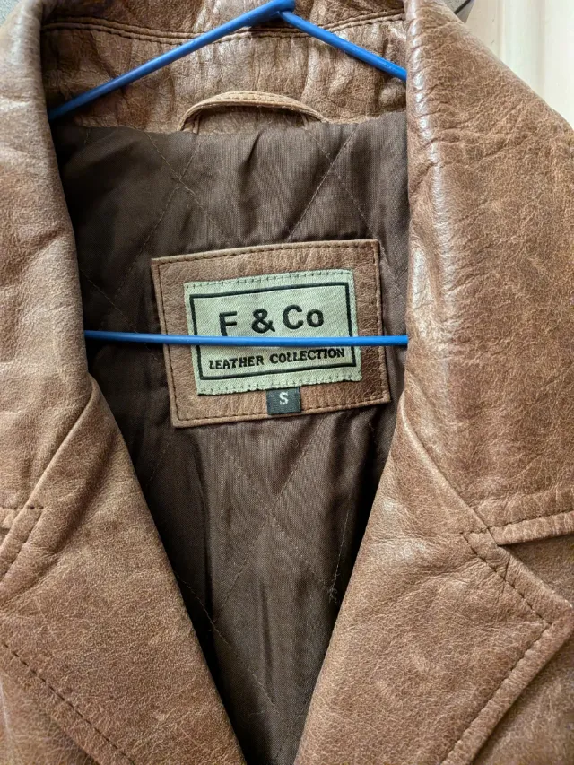 Chaqueta de cuero F & Co Marrón Talla S