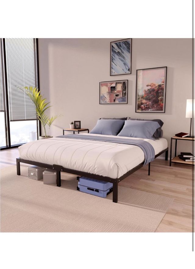 Estructura Cama de metal 200x200 cm color negro