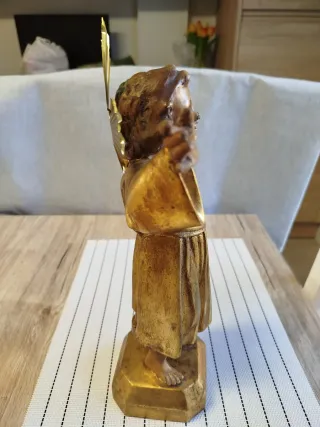 Antigua escultura Niño Jesús, ojos cristal, Olot.