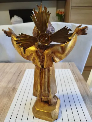 Antigua escultura Niño Jesús, ojos cristal, Olot.