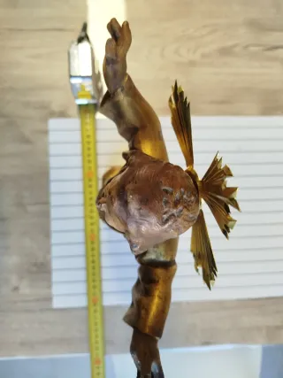 Antigua escultura Niño Jesús, ojos cristal, Olot.