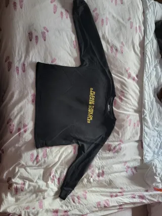 Camiseta Pull&Bear Negra Manga Larga