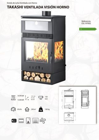 Estufa leña con horno TAKASHI  MAD2027
