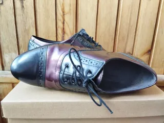 Zapatos Pitillos Piel 37 Negros/Morados REBAJADOS