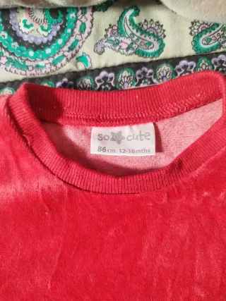 Vestido rojo niña terciopelo talla 12-18 meses