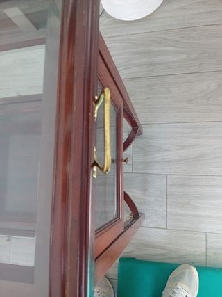 Mesa camilla vintage madera y cristal