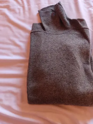 Jersey lana hombre cuello vuelto gris T. L