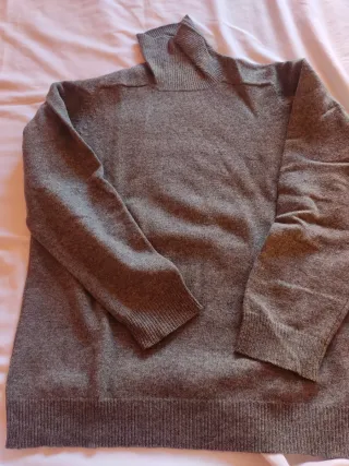 Jersey lana hombre cuello vuelto gris T. L