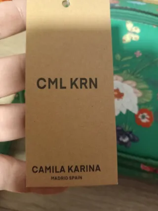 Bolso verde estampado flores a estrenar