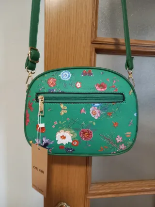 Bolso verde estampado flores a estrenar