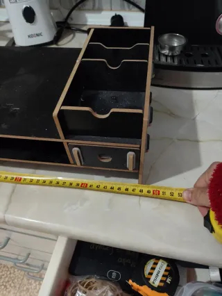 Soporte Monitor Ordenador Negro/Marrón