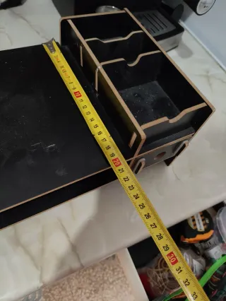 Soporte Monitor Ordenador Negro/Marrón