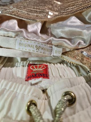 Completo giacca e pantaloni dorati paillettes