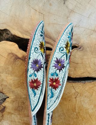 Zapatillas Zara Home flores bordadas sin estrenar