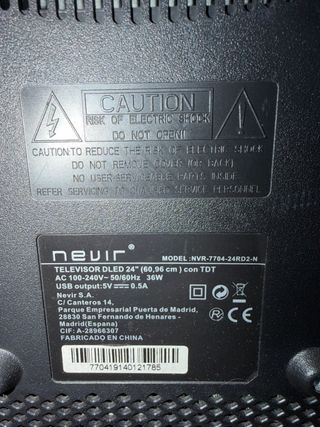 Televisor Nevir Roto - Piezas