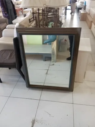 Espejo de madera y cristal