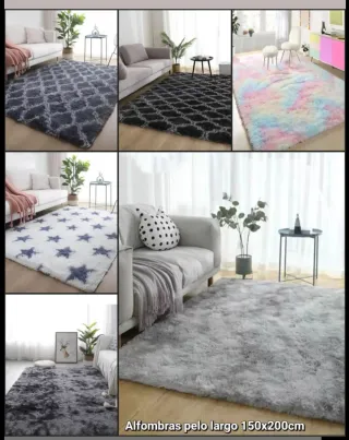 Tappeto pelo lungo 150x200 grigio multicolore