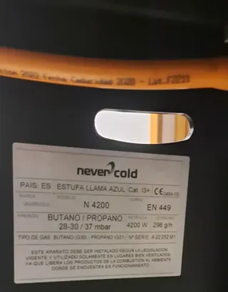 Estufa de gas NEVERCOLD N4200