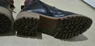 Botines Pikolinos Talla 39 Negro/Rojo. Piel.