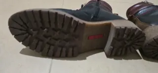 Botines Pikolinos Talla 39 Negro/Rojo. Piel.