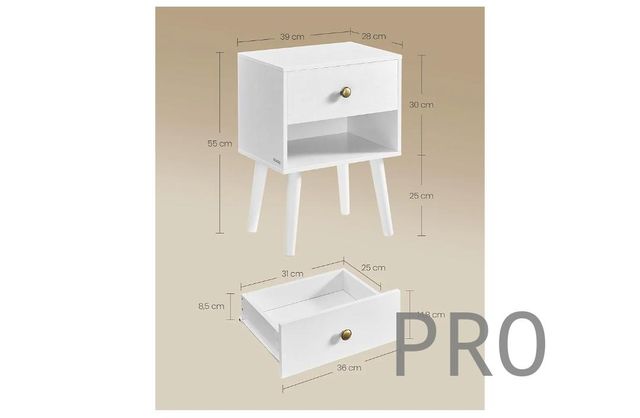 VASAGLE Juego de 2, Mesita de Noche