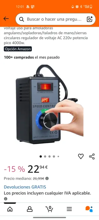 Regulador de Voltaje AC 220V 4000W