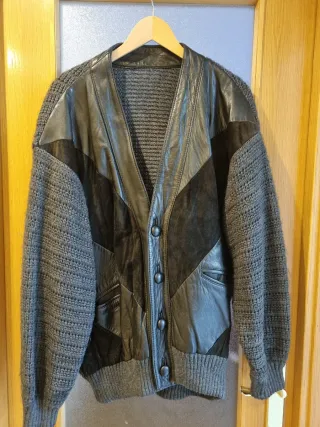 Chaqueta Caballero Lana, Piel y Ante Talla XL