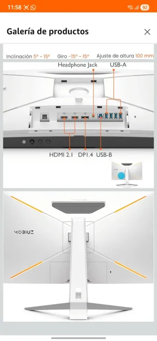 Monitor BenQ Mobiuz EX2710U blanco