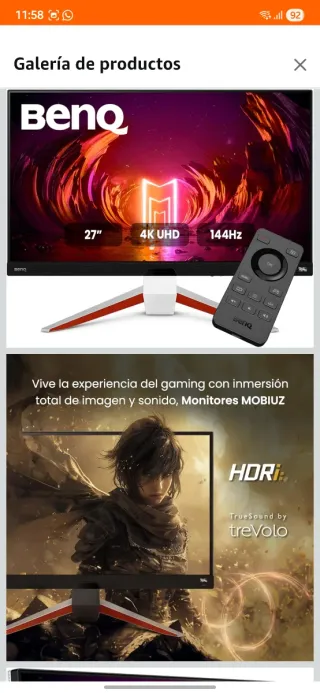 Monitor BenQ Mobiuz EX2710U blanco