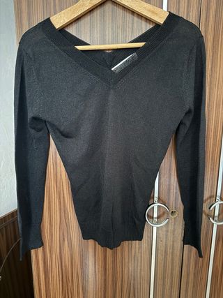 Jersey Zara Negro Manga Larga