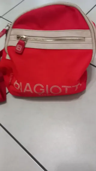 Zaino BIAGIOTTI donna rosso e beige