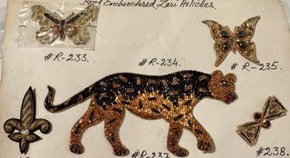 Applicazioni vintage farfalla tigre fleur-de-lis