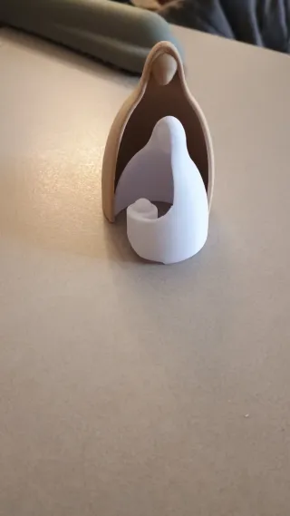 Piccolo presepe effetto legno e bianco