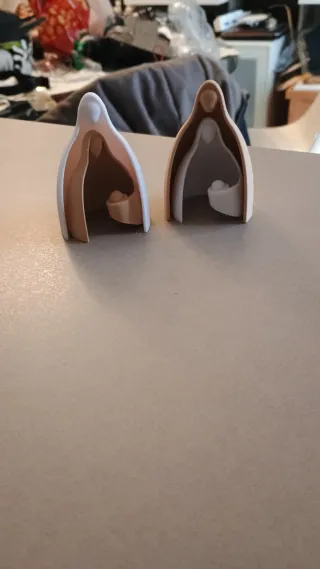 Piccolo presepe effetto legno e bianco