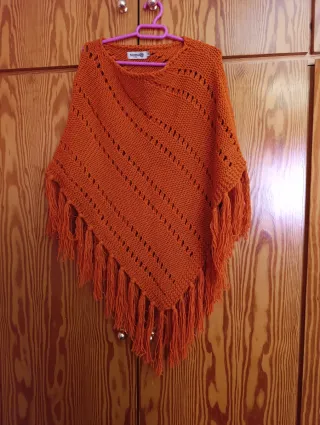 Abrigo poncho lana multicolor talla 42/44