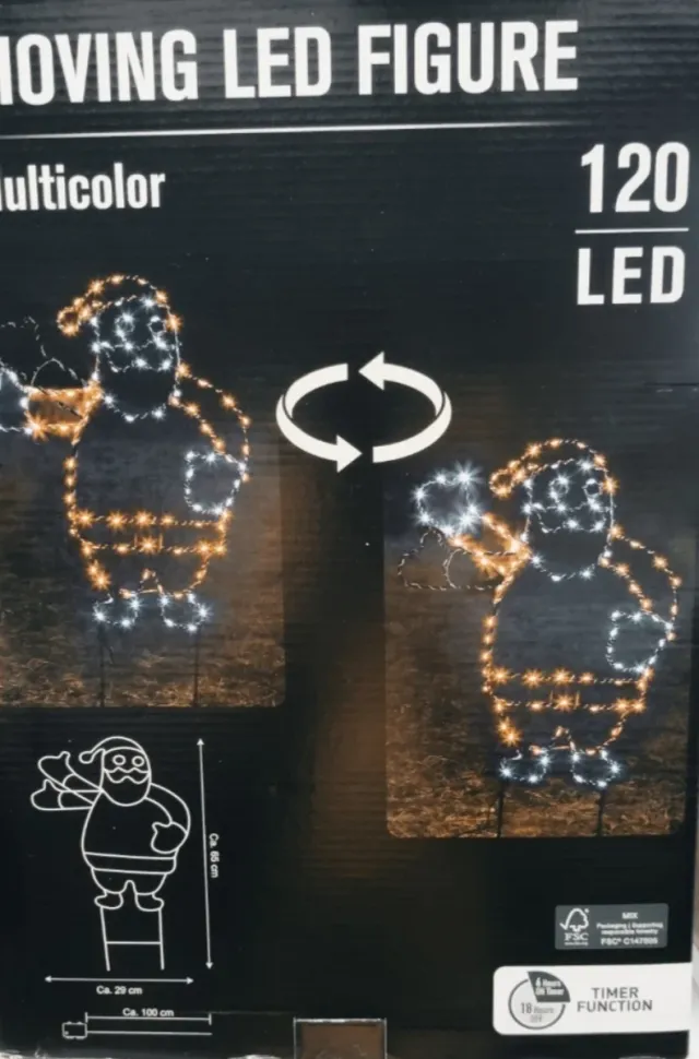 Figura LED Natalina Móvel Multicolorida