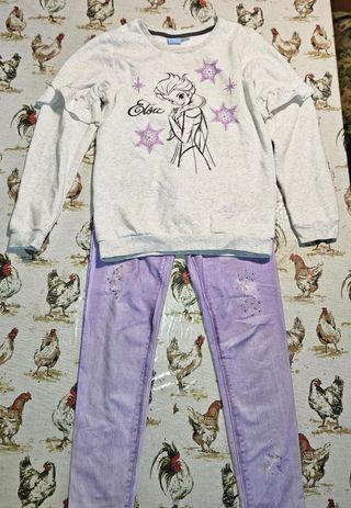 Completo Elsa Frozen: Felpa e Leggings