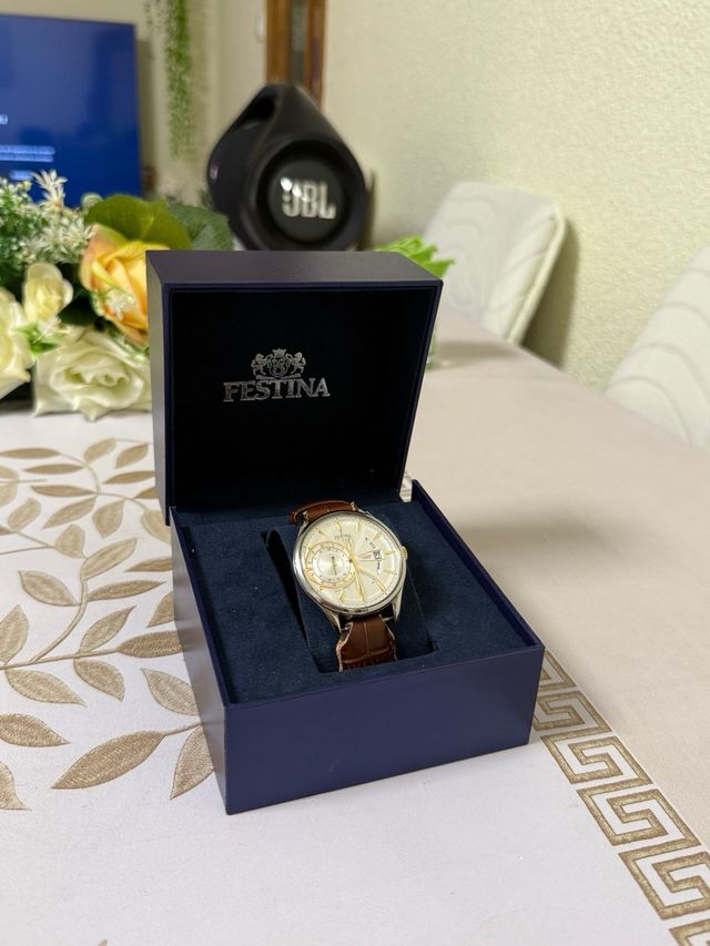 Orologio Festina Dual Time F16985/2 Marrone/Oro