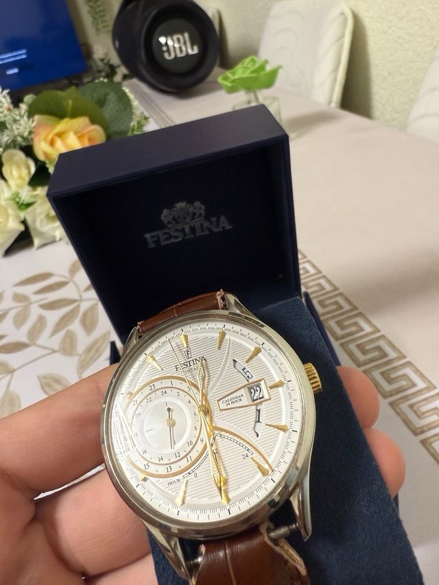 Orologio Festina Dual Time F16985/2 Marrone/Oro