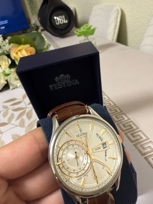 Orologio Festina Dual Time F16985/2 Marrone/Oro