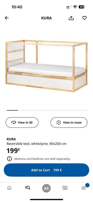 Cama alta IKEA Cura