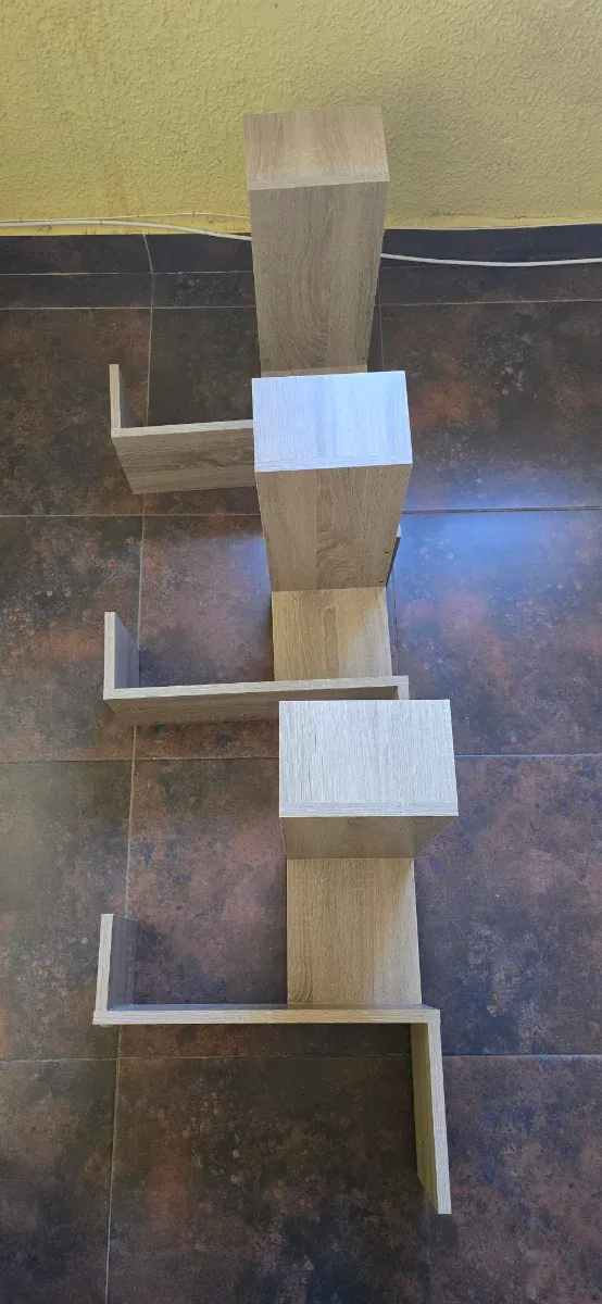 Estantería esquinera de madera roble Sonoma