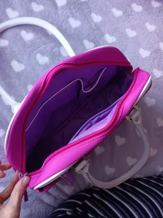 Bolso juvenil rosa y blanco