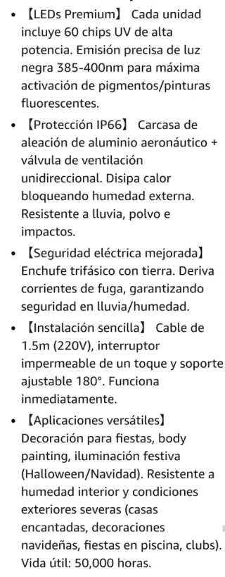 Foco LED Luz Negra 20W IP66