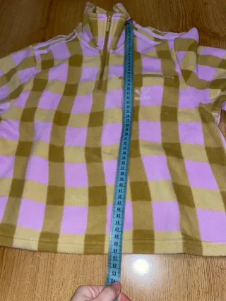 Adidas Polar Crop Top Cuadros forro polar sudadera