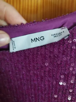 Vestido lentejuelas morado manga larga