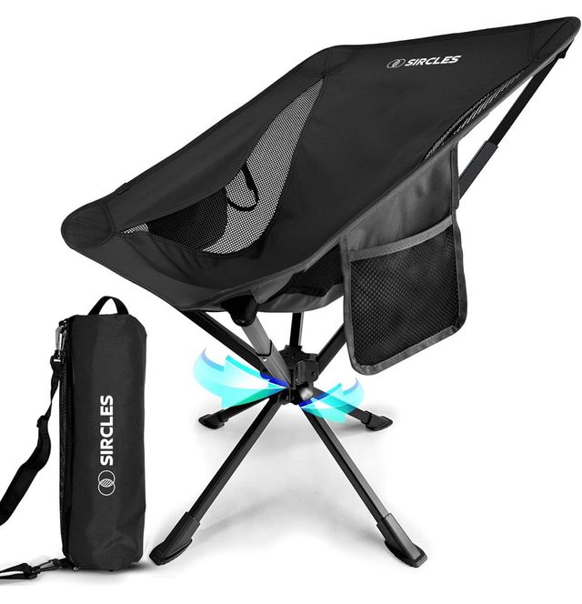 Silla Camping Sircies Negra Giratoria Nueva