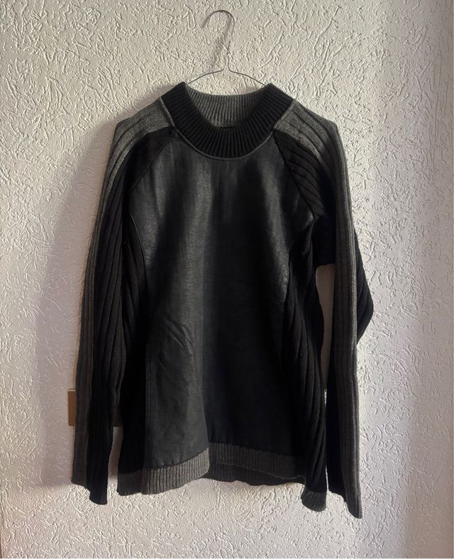 Maglione uomo vintage vera pelle