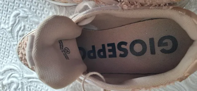 Deportivas mujer cuña beige y oro